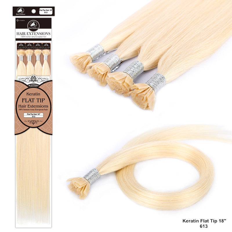 DM Keratin Flat Tip 18” Human Remy European Hair Extension