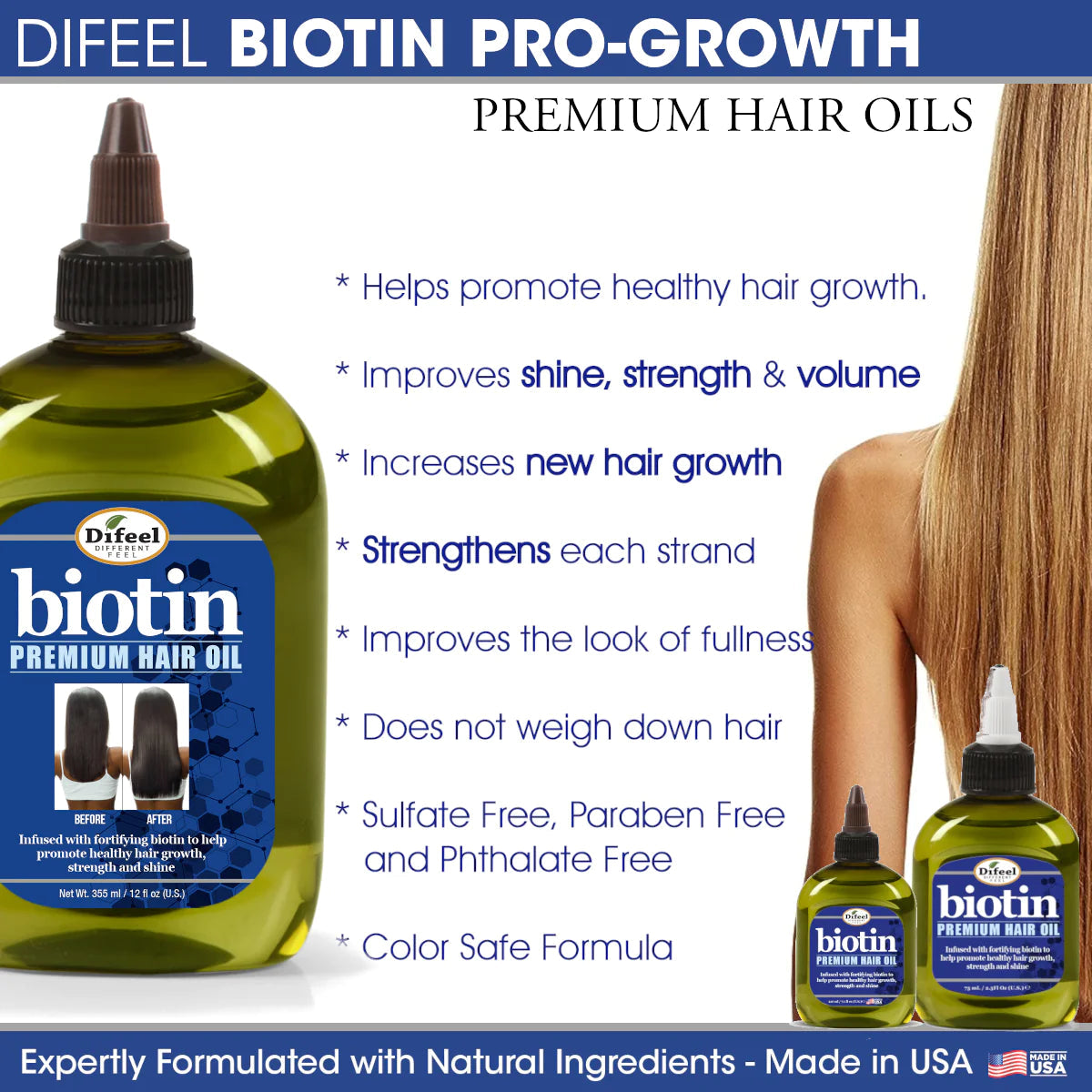 Difeel Biotin Hair Oil, 7.1 oz