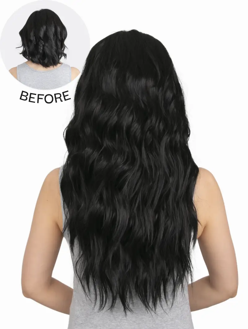 Premium Synthetic Fibre JASMINE Natural Wave Half Head Wig
