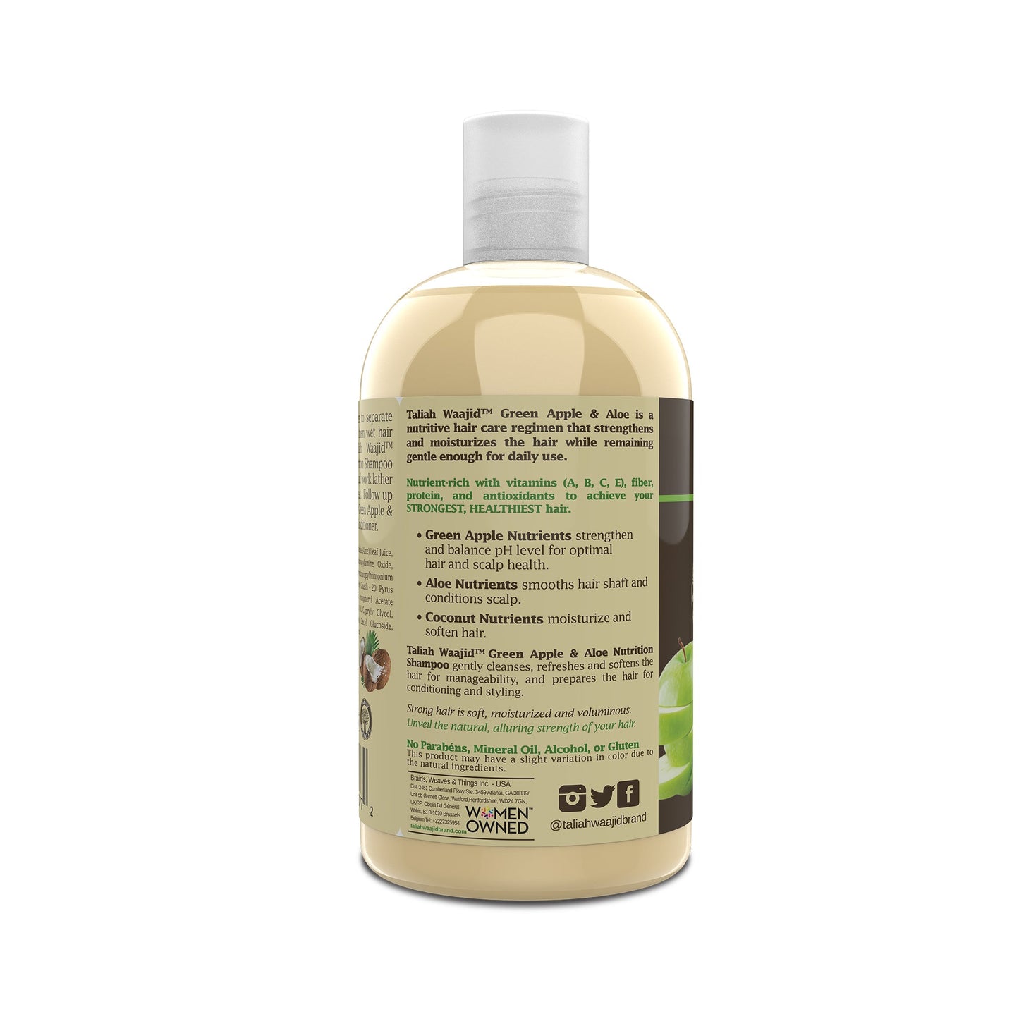 Taliah Waajid Green Apple And Aloe Nutrition Shampoo, 12oz