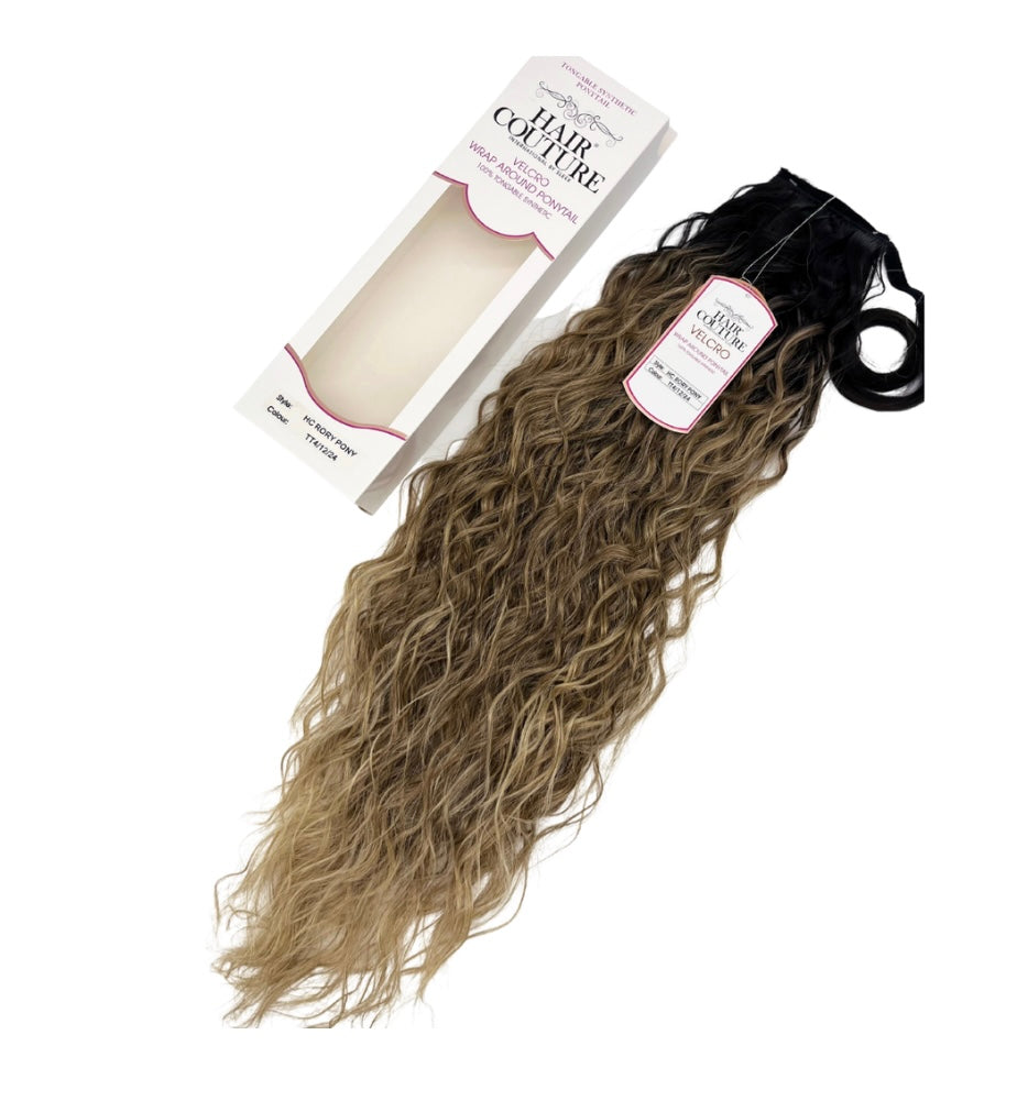 Hair Couture 28” Rory Synthetic Hair Velcro Wrap Around Ponytail
