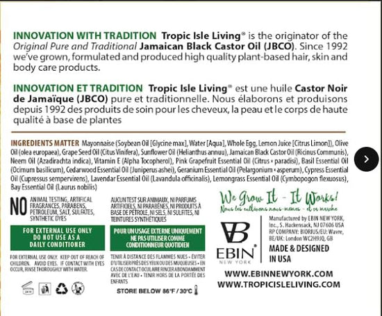 Tropic Isle Living Natural Hair Growth Protein Conditioner, 8oz