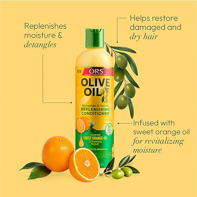 ORS OLIVE OIL Strengthen & Nourish Replenishing Conditioner Infused with Sweet Orange Oil 12.2 OZ