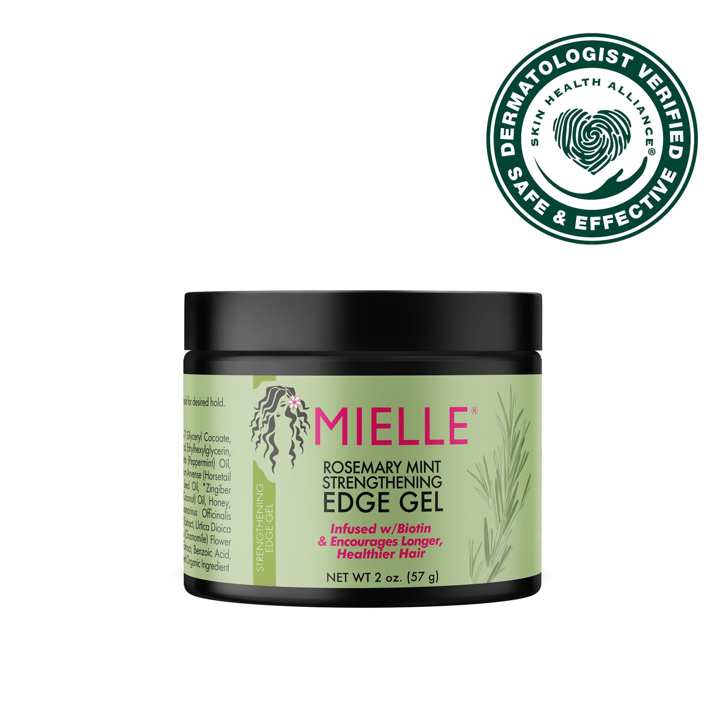 Mielle Rosemary Mint Hair Strengthening Edge Gel, 2oz