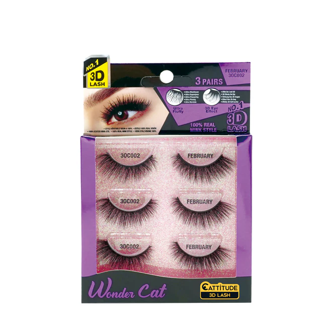 3 Pairs Wonder Cat Lashes February 30C002