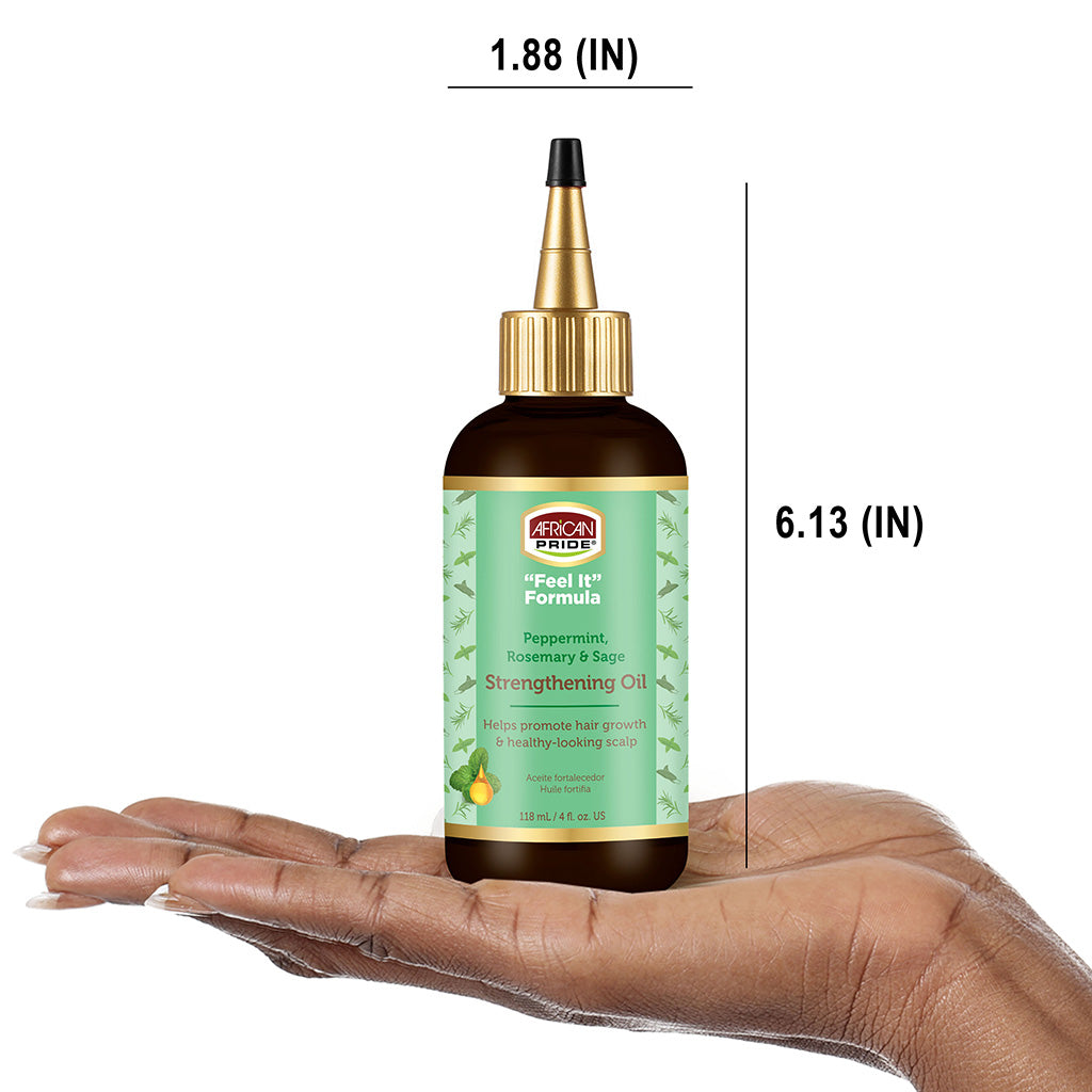African Pride Peppermint, Rosemary & Sage "Feel It" Formula Strengthening Oil, 4oz