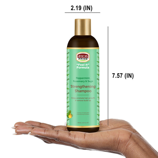 African Pride Peppermint Rosemary & Sage "Feel It" Formula Strengthening Shampoo, 12oz