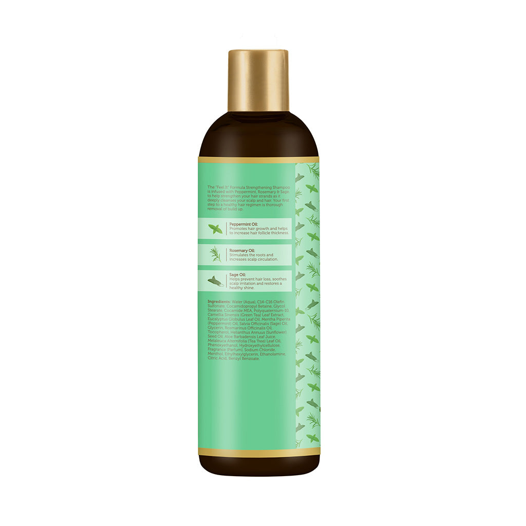 African Pride Peppermint Rosemary & Sage "Feel It" Formula Strengthening Shampoo, 12oz