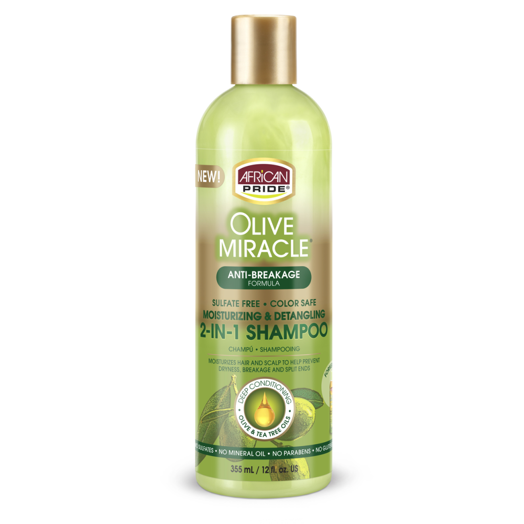 African Pride Olive Miracle 2 in 1 Shampoo 12 OZ