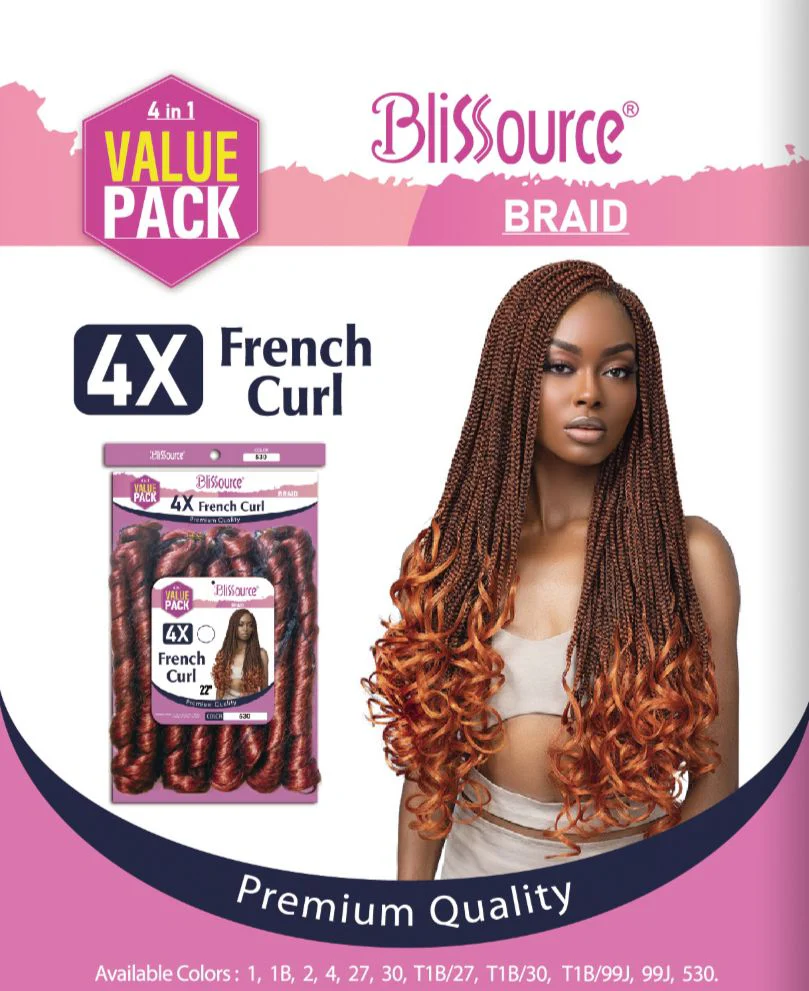 Blissource Braid 4x Value Pack 28” French Curl Braid