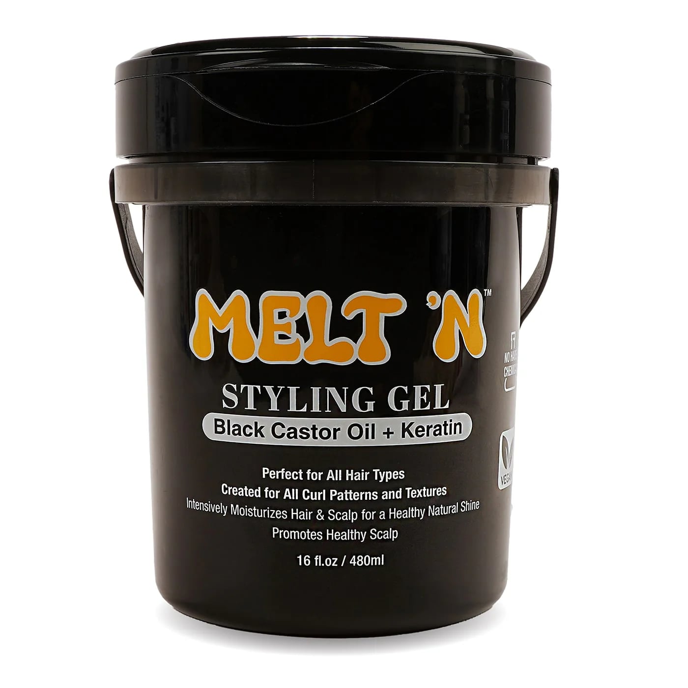 MELT'N Styling Gel - Black Castor Oil + Keratin, 16oz