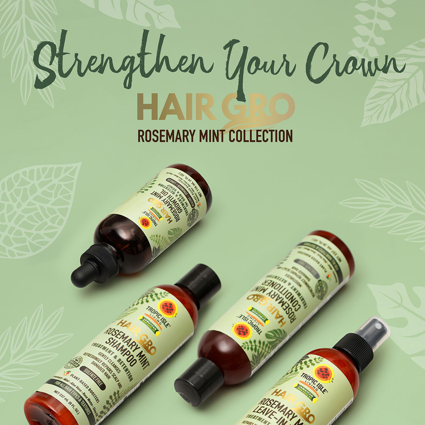Tropic Isle Living Hair Gro Rosemary Mint Shampoo, 8oz