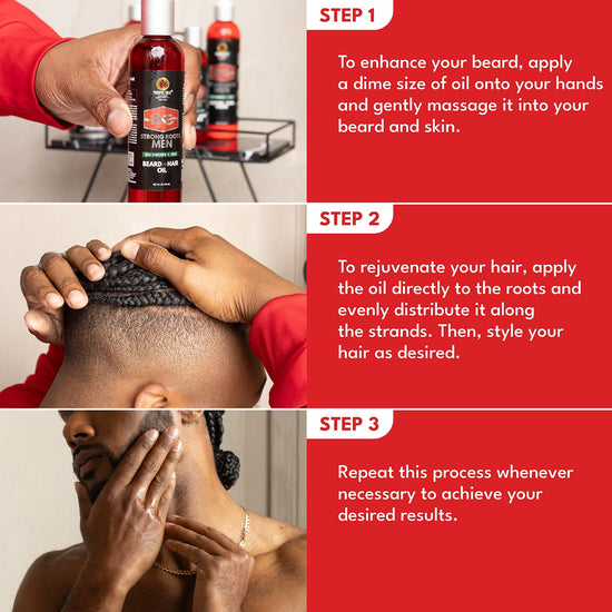 Strong Roots Men Beard + Hair Oil, 4oz