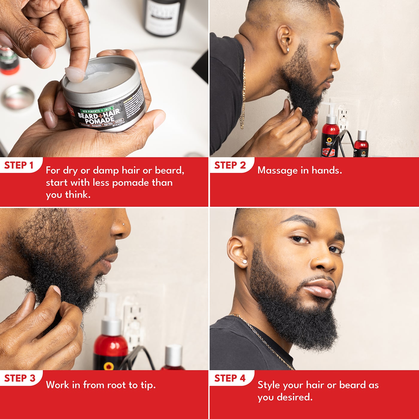 Strong Roots Men Beard + Hair Pomade, 4oz