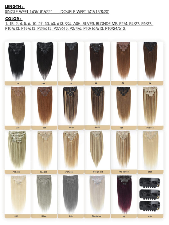 DM 8 Pieces Remy Clip-in Human Hair Extension