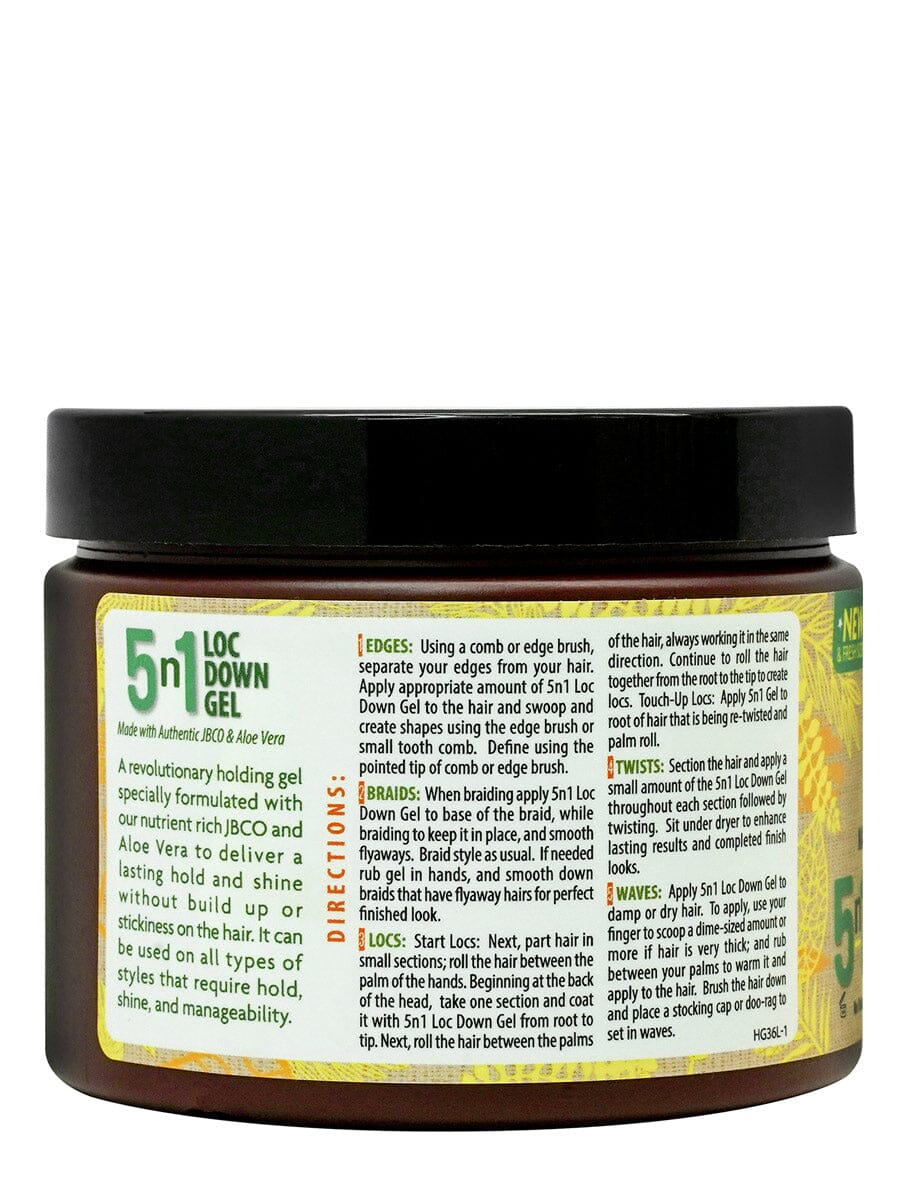 Tropic Isle Living Natural Hair Growth 5N1 Loc Down Gel, 12oz