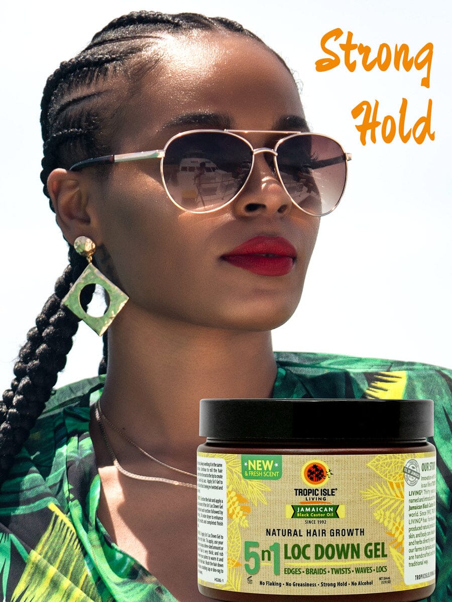 Tropic Isle Living Natural Hair Growth 5N1 Loc Down Gel, 12oz