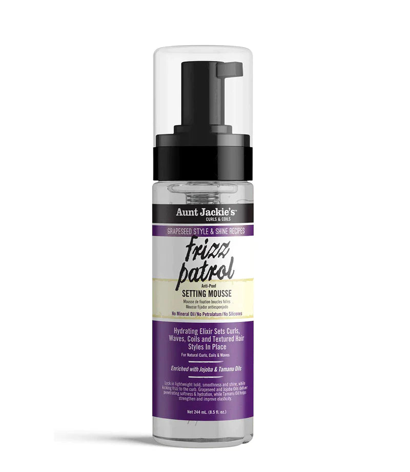 Aunt Jackie's Frizz Patrol Anti-Poof Twist & Curl Setting Mousse 8.5 FL OZ