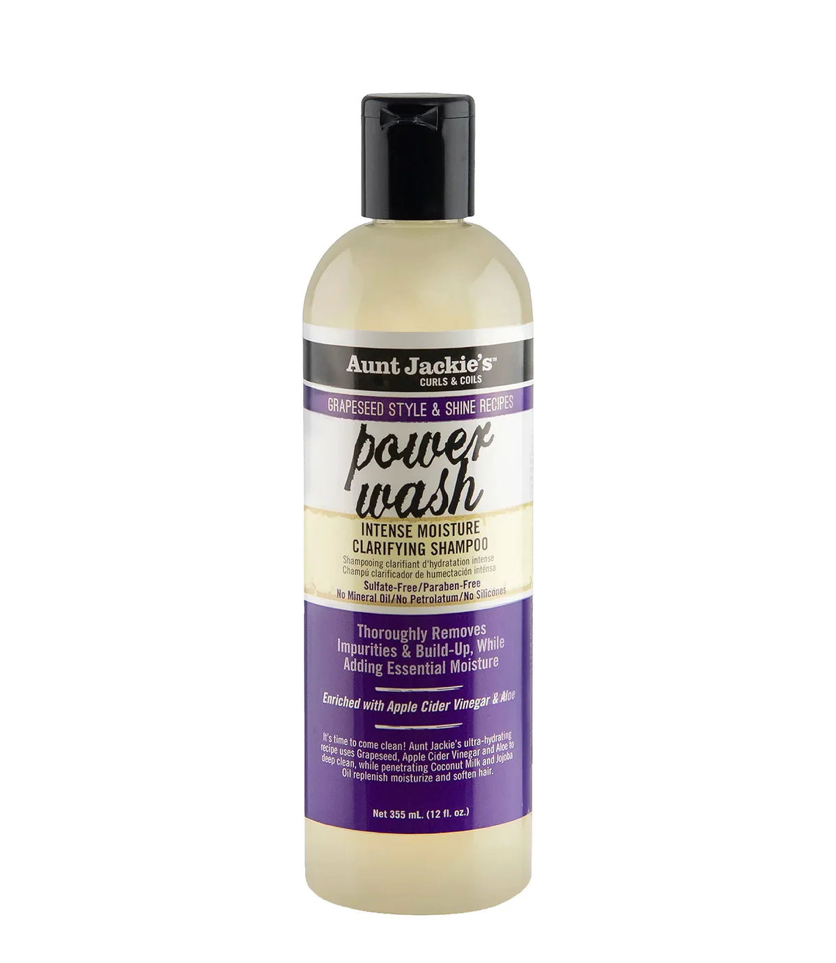 Aunt Jackie's Power Wash Intense Moisture Clarifying Shampoo 12 FL OZ